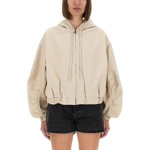 Rotate Birger Christensen Cropped Heavy Cotton Jacket With Drawstring Hood - NWT
